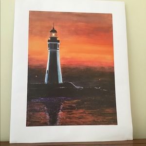 NIGHT SCENE LIGHTHOUSE ON THE NIAGARA RIVER 1818